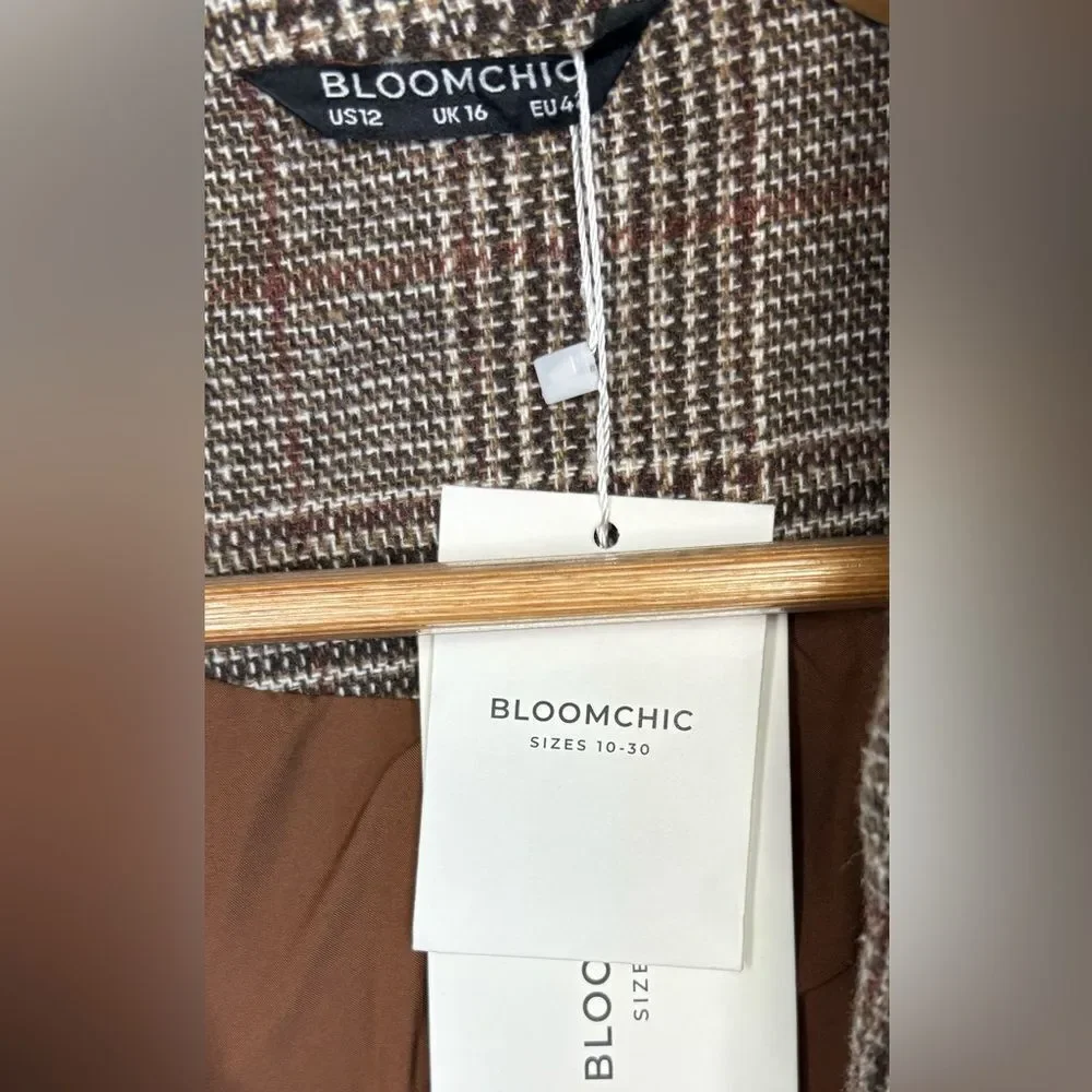 BloomChic UK Classic Checkered Blazer 12